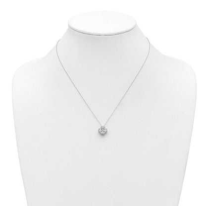 14K Weißgold Anhänger mit Diamant-Cluster (VS/SI+ G+, im Labor gezüchtet) und Kette