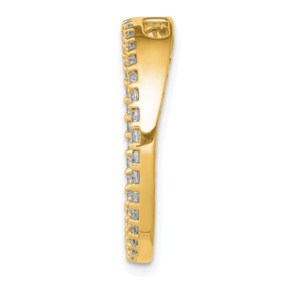 14K Gelbgold Poliert 3/4 Karat Diamant Kreis Kette Anhänger