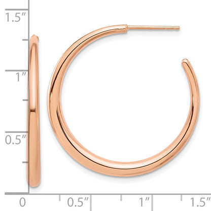 14K Roségold Poliert Creole Ohrstecker