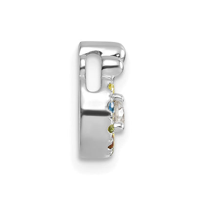 14K Weißgold 5 Geburtsstein und Diamant Mutter/child Kette Anhänger Halbfassung