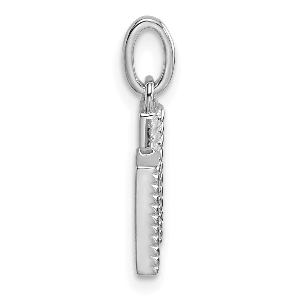 14K Weißgold Gedrehter Diamant-Initial-Charm "M" mit 0,05 ct