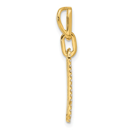 14K Gelbgold Polierter Anhänger mit Büroklammer-Glieder-Design und 0,16 Diamant** Falls präziser die 0,17-Karat-Angabe beibehalten werden soll: **14K Gelbgold Polierter Anhänger mit Büroklammer-Glieder-Design und 0,166 ct. Diamant