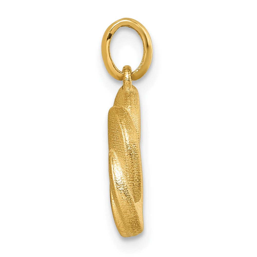 14K Gelbgold Satin-Amethyst-Blumenanhänger