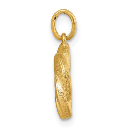 14K Gelbgold Satin-Amethyst-Blumenanhänger