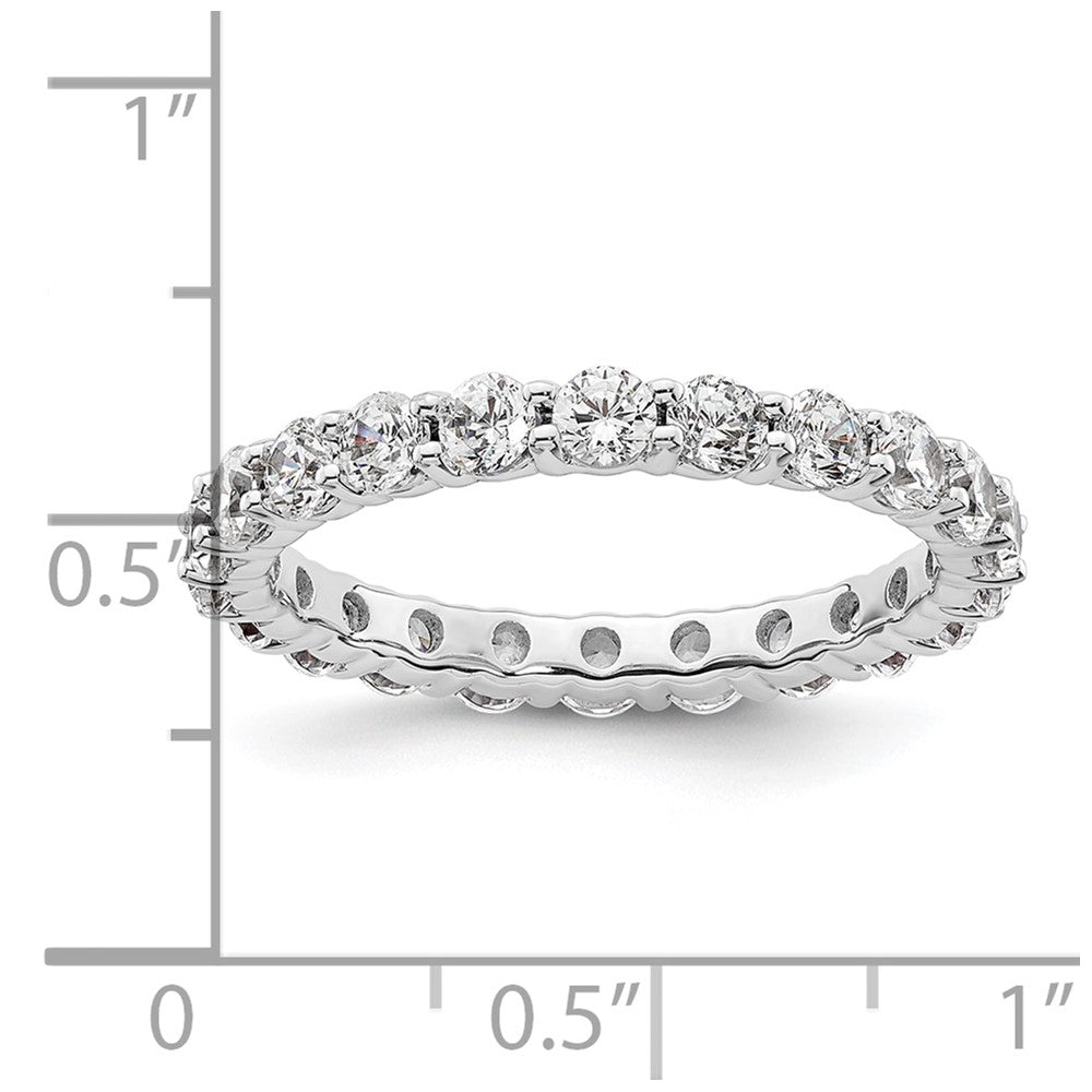 14K Weißgold Poliert Größe 8.5 Shared Krappen 2 Karat Diamant Komplett Memoire Ehering Ring