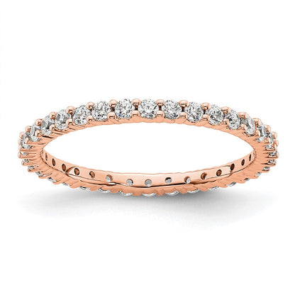 14K Roségold Poliert Größe 5.5 Shared Krappen 1/2 Karat Diamant Komplett Memoire Ehering Ring