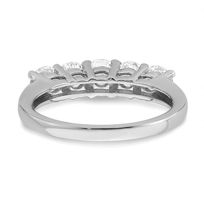 14K Weißgold 5-stone Shared Krappen 1.5 Karat Rund Komplett Diamant Ehering Ring