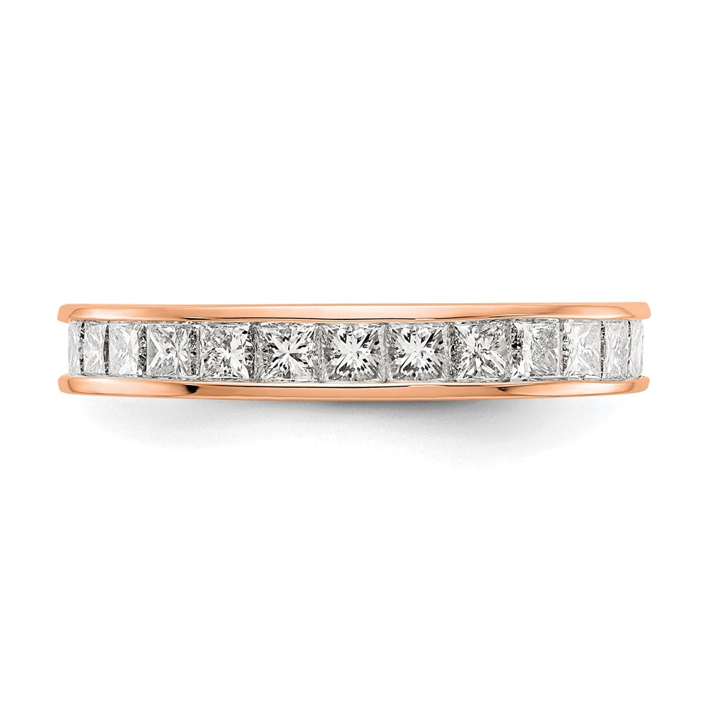 14K Roségold Poliert Größe 7.5 Kanalfassung-set 2 Karat Princess Diamant Komplett Memoire Ehering Ring