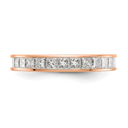 14K Roségold Poliert Größe 7.5 Kanalfassung-set 2 Karat Princess Diamant Komplett Memoire Ehering Ring