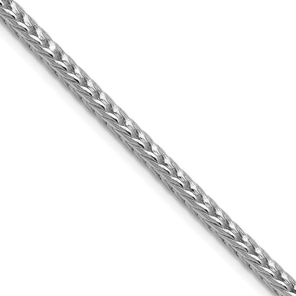 Sterlingsilber Rhodiniert 3.4mm Diamantiert Rund Franco 30 Zoll Kette