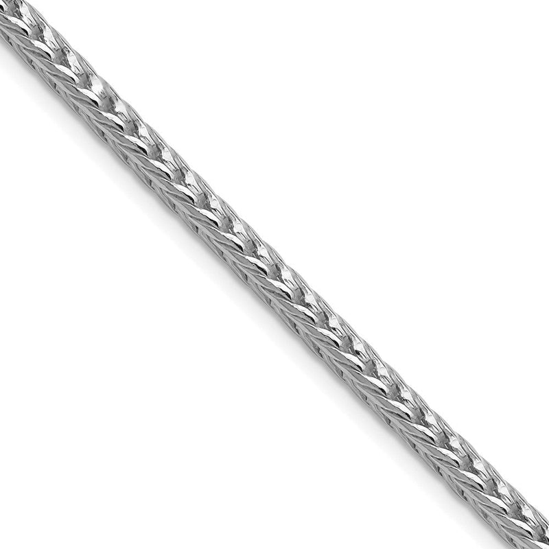 Sterlingsilber Rhodiniert 3.4mm Diamantiert Rund Franco 30 Zoll Kette