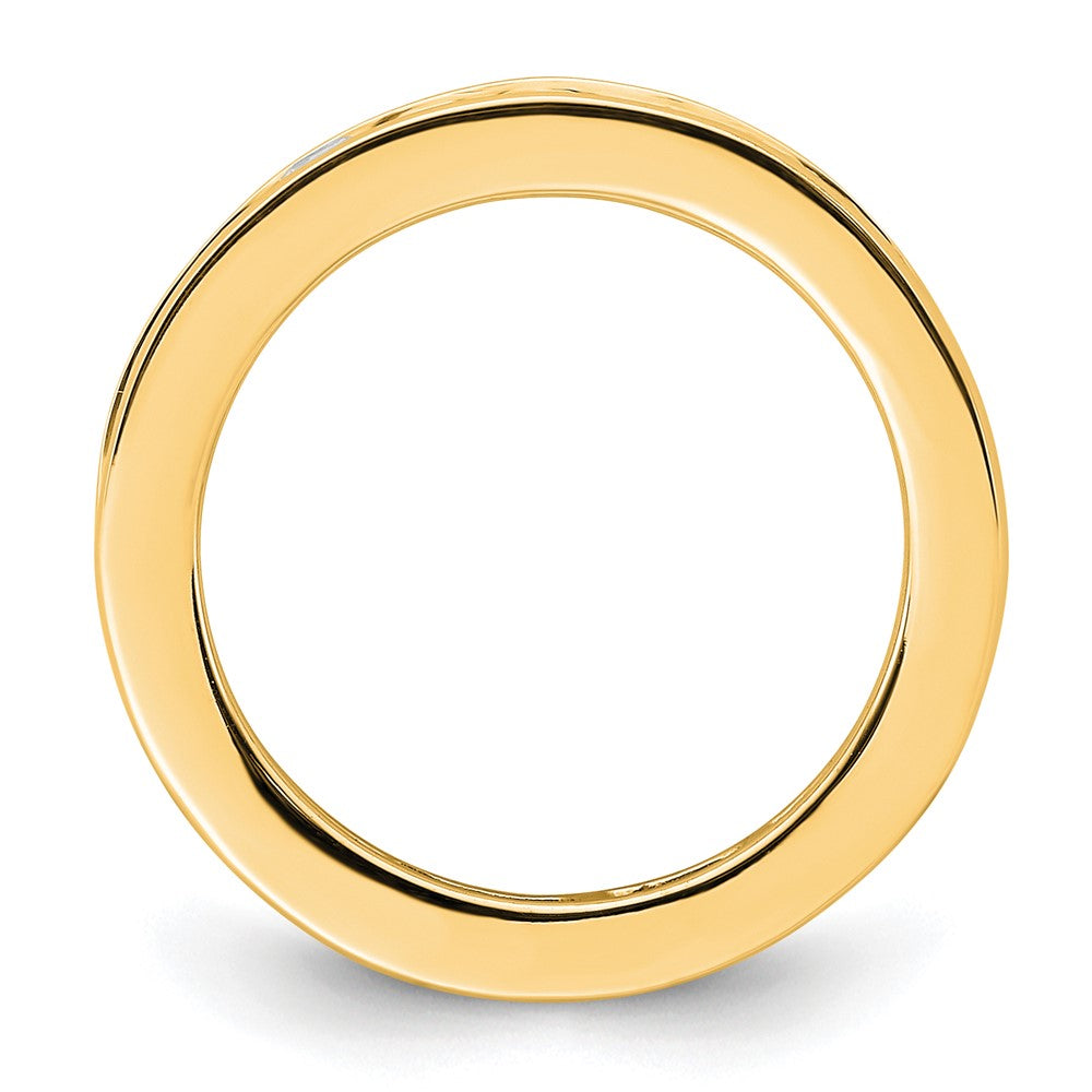 14K Gelbgold Poliert Größe 5 Kanalfassung-set 2 Karat Princess Diamant Komplett Memoire Ehering Ring