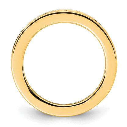 14K Gelbgold Poliert Größe 5 Kanalfassung-set 2 Karat Princess Diamant Komplett Memoire Ehering Ring