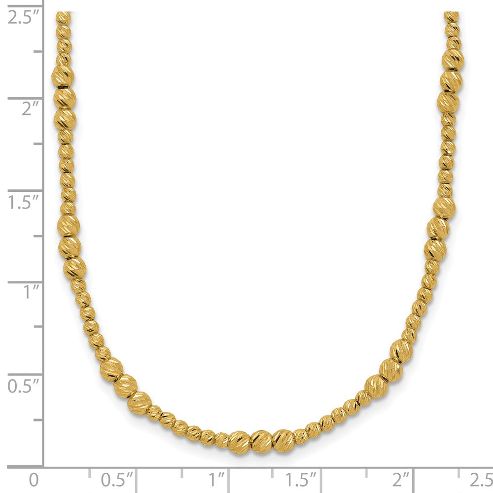 14K Gelbgold Diamantiert Gekugelt 18 Zoll Halskette
