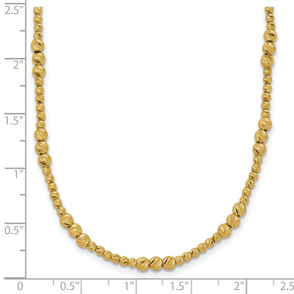 14K Gelbgold Diamantiert Gekugelt 18 Zoll Halskette