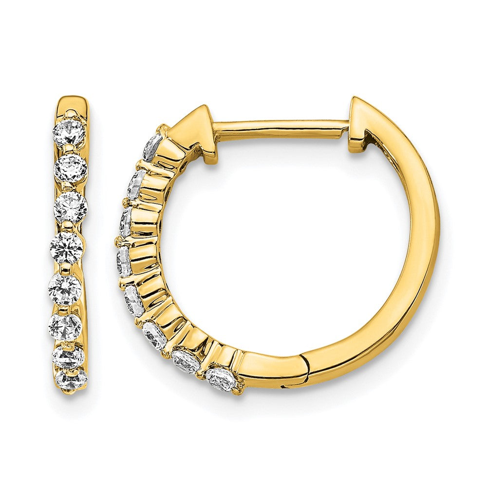 14K Gelbgold Creolen mit Klappscharnier und 0,33 ct. Diamanten