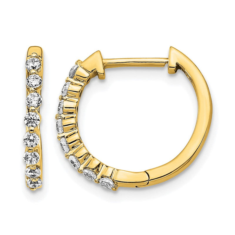 14K Gelbgold Creolen mit Klappscharnier und 0,33 ct. Diamanten