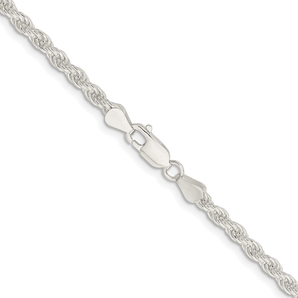 Sterlingsilber Rhodiniert 4.5mm Massiv Kordel 30 Zoll Kette