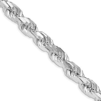 Sterlingsilber Rhodiniert 9.0mm Diamantiert Kordel Halskette