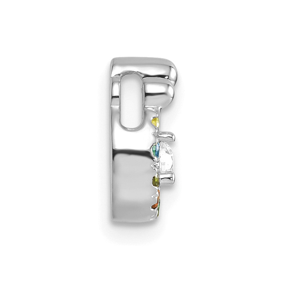14K Weißgold 6 Geburtsstein und Diamant Mutter/child Kette Anhänger Halbfassung