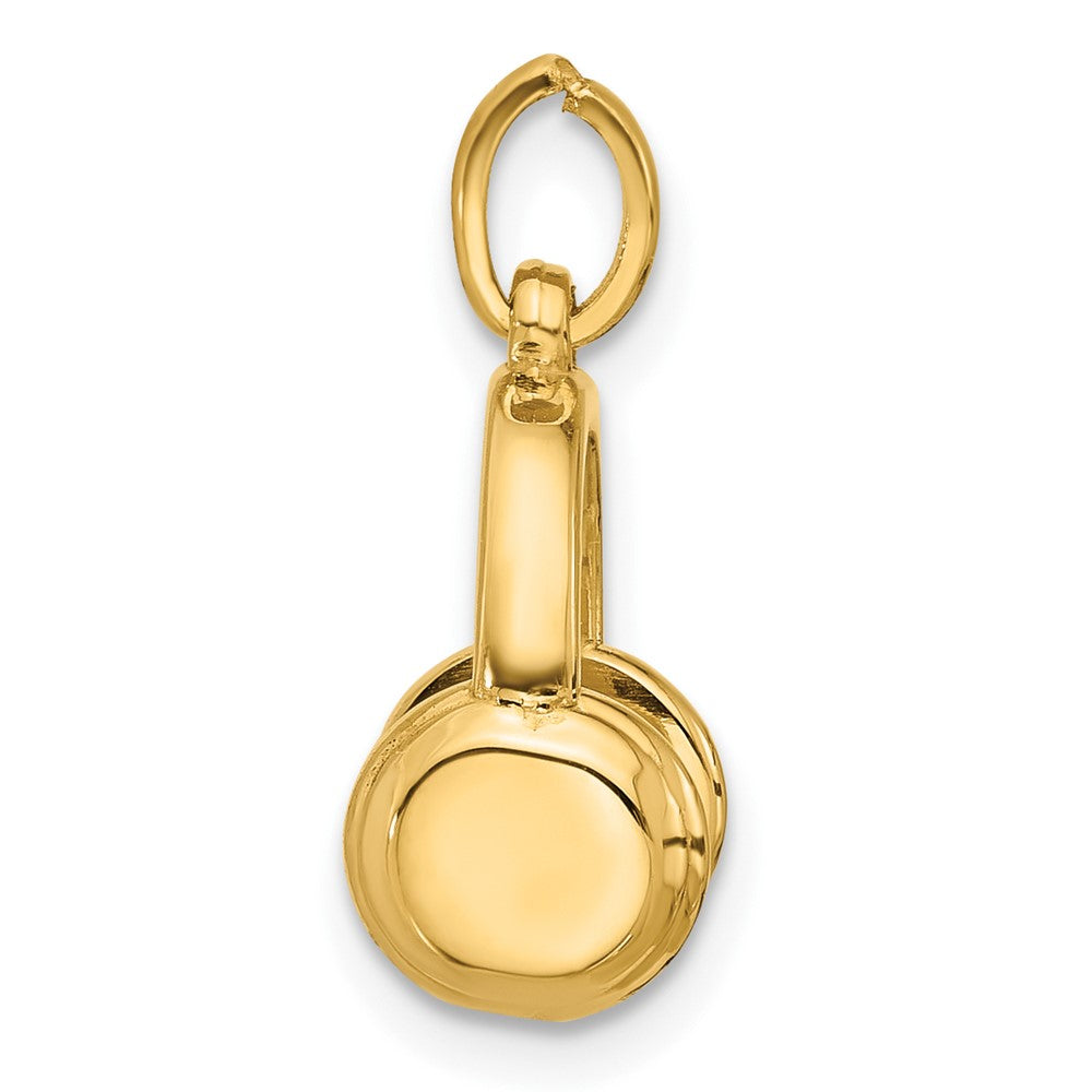 14K Gelbgold Fancy-Kopfhörer-Charm