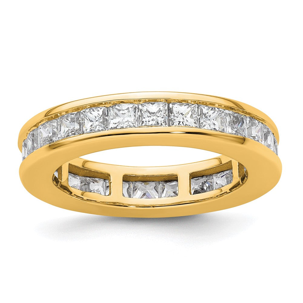 14K Gelbgold Poliert Größe 8.5 Kanalfassung-set 3 Karat Princess Diamant Komplett Memoire Ehering Ring