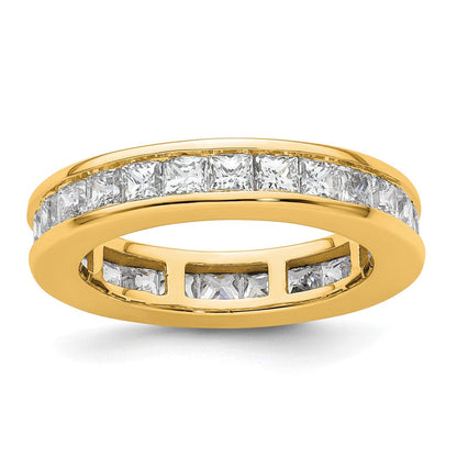 14K Gelbgold Poliert Größe 8.5 Kanalfassung-set 3 Karat Princess Diamant Komplett Memoire Ehering Ring