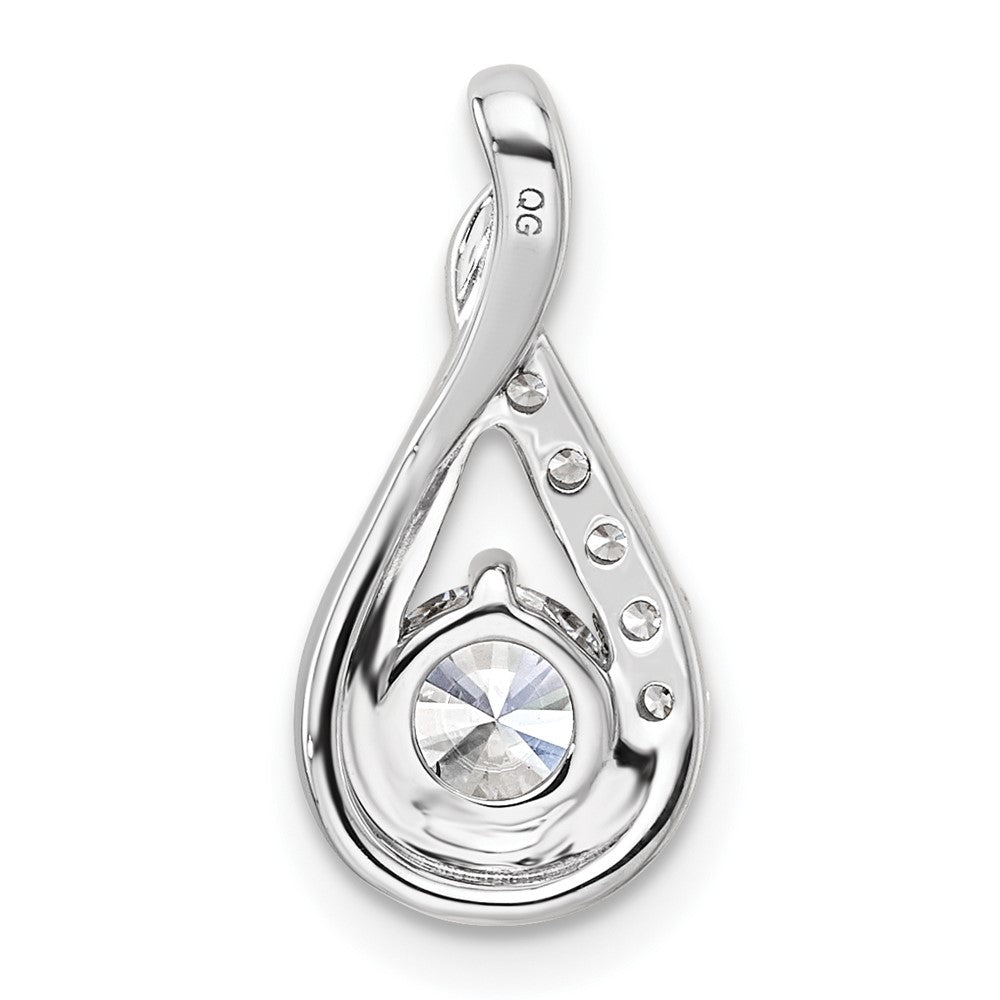 14K Weißgold Komplett 5/8 Karat Diamant Tropfen Kette Anhänger