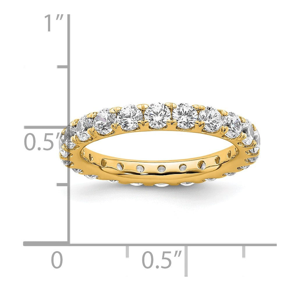 14K Gelbgold Poliert Größe 6 U-shared Krappen 2 Karat Diamant Komplett Memoire Ehering Ring