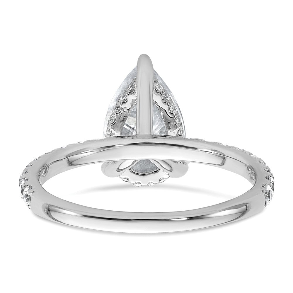 14K Weißgold 2,625 ct. zertifizierter im Labor gezüchteter Diamant VS/SI+ G+ Birne Komplett-Solitär mit Schwung Verlobungsring