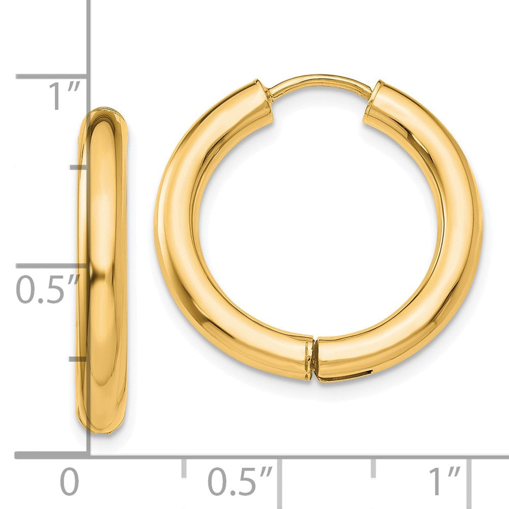 14K Gelbgold Poliert Klappbar Creolen