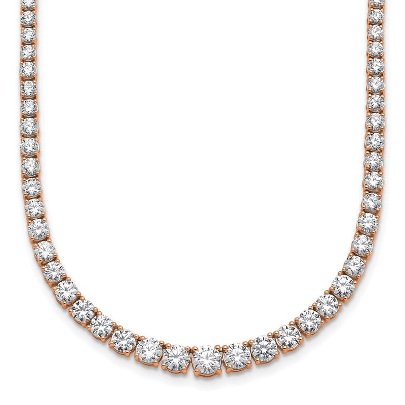 14K Roségold 9 7/8 ct Im Labor Gezüchtet Diamant Vs/si+ G+ 18 in Grad Tennis Halskette