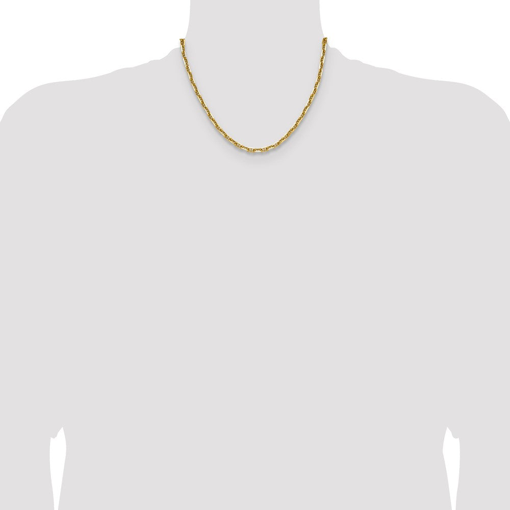 14K Gelbgold 5.0mm Diamantiert Marine Anker Halskette