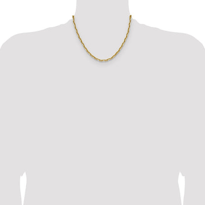 14K Gelbgold 5.0mm Diamantiert Marine Anker Halskette