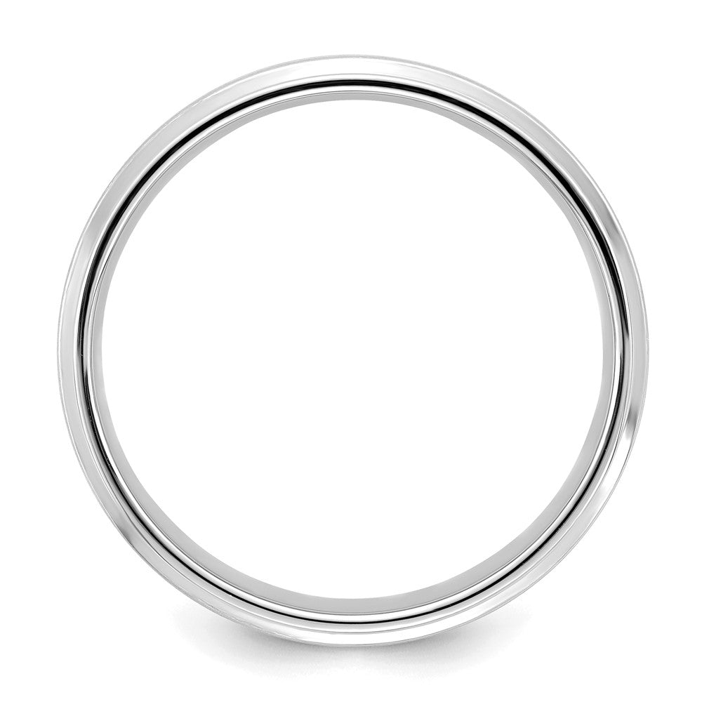 14K Weißgold 6 mm leichter Ehering mit Komfort-Passform, mattiertem Satinfinish und Fancy-Design