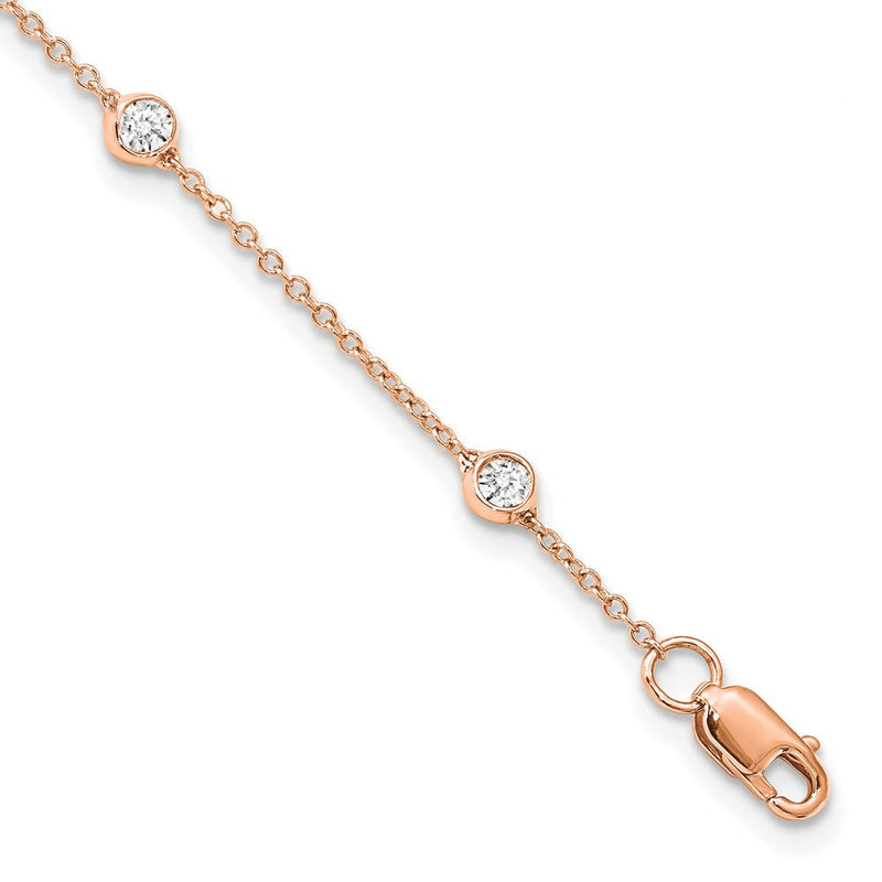 True Origin 14K Roségold 3/8 Karat Im Labor Gezüchtet Diamant Vs+ F+ Komplett 7 Station 7 in Armband
