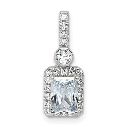 14K Weißgold Anhänger mit Komplett-Halo, 1 Karat zertifiziertem, im Labor gezüchtetem Diamanten im Radiant-Schliff, VS+ F+