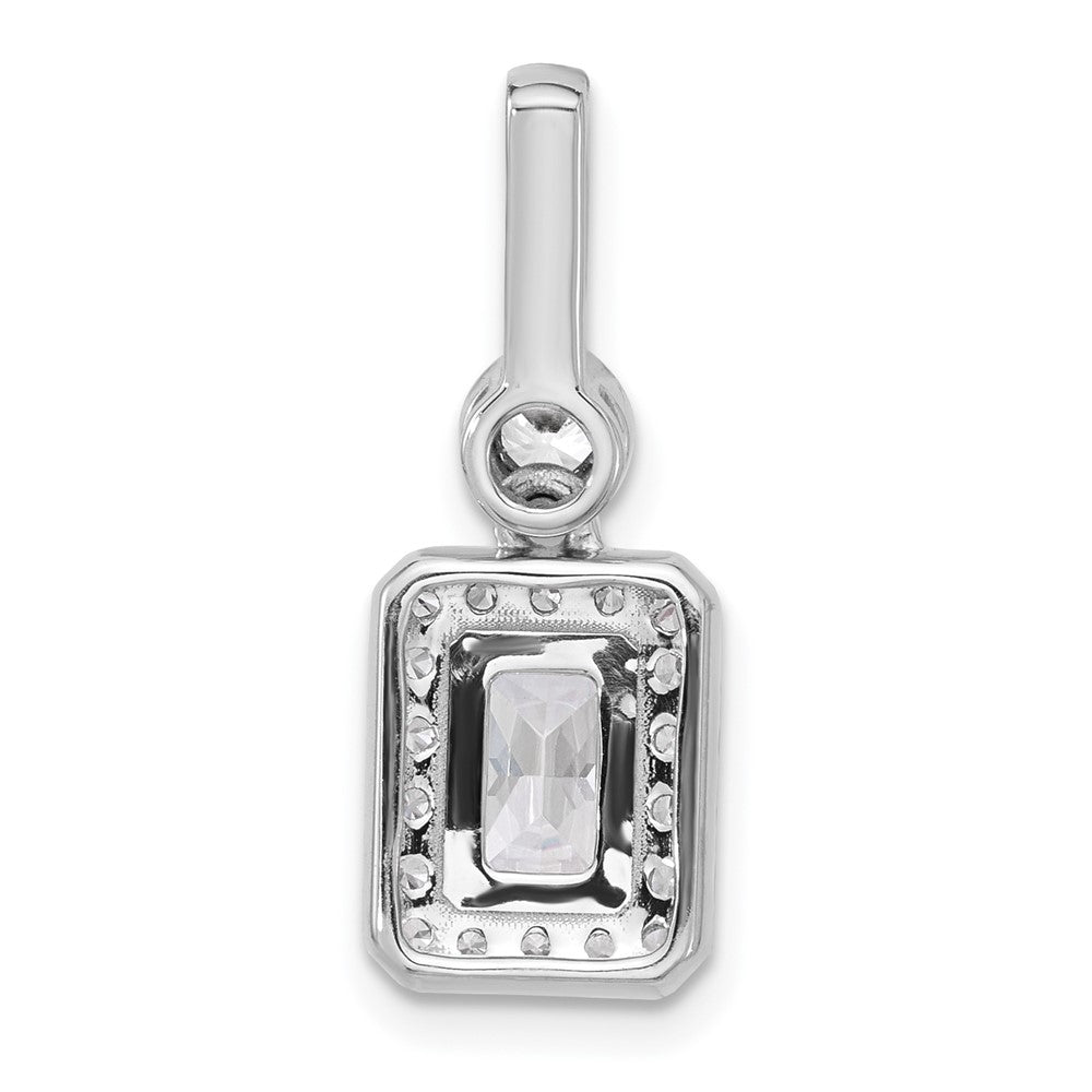14K Weißgold Anhänger mit 2 ct. zertifiziertem, im Labor gezüchtetem Diamant VS/SI+ G+ im Radiant-Schliff mit komplettem Halo
