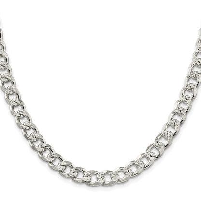 Sterlingsilber Rhodiniert 8.3mm Pavé‚ Panzer 26 Zoll Kette