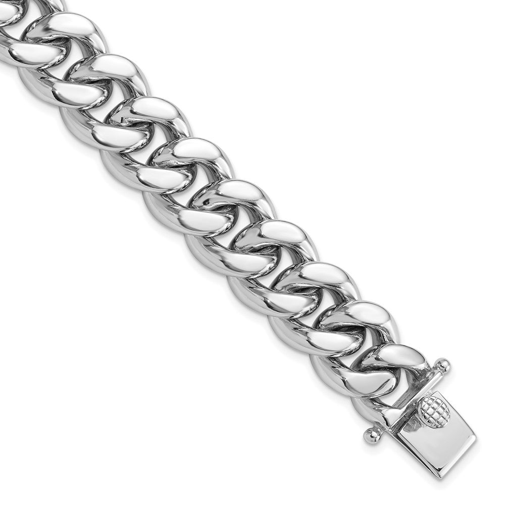 Sterlingsilber Rhodiniert Panzer Glieder Herren Gliederarmband