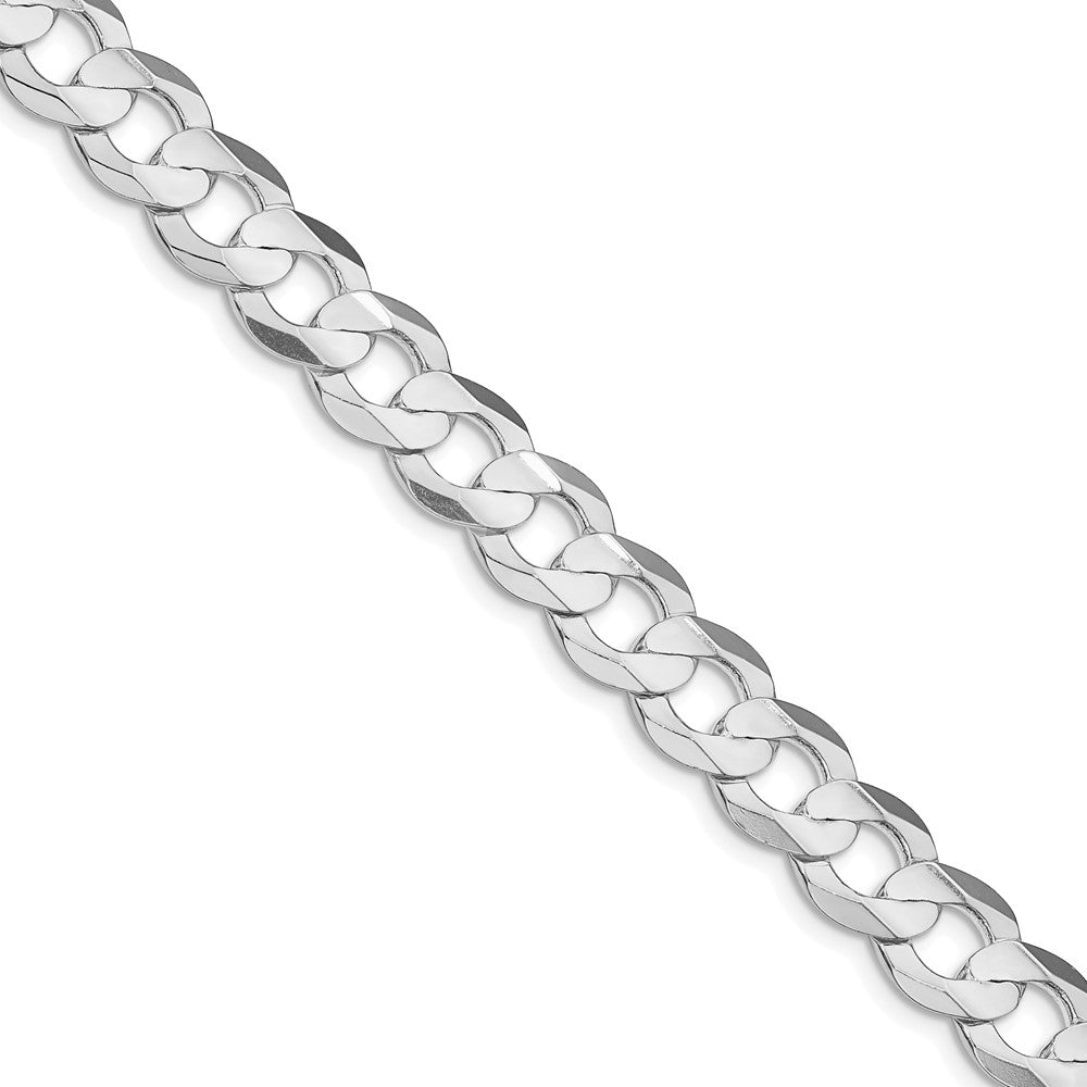 Sterlingsilber Rhodiniert 9.75mm Konkav Abgeschrägt Panzer 30 Zoll Kette