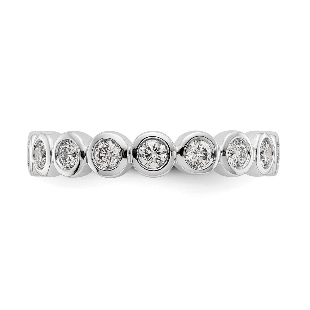 14K Weißgold Poliert Größe 7 Zargenfassung-set 1 Karat Diamant Komplett Memoire Ehering Ring