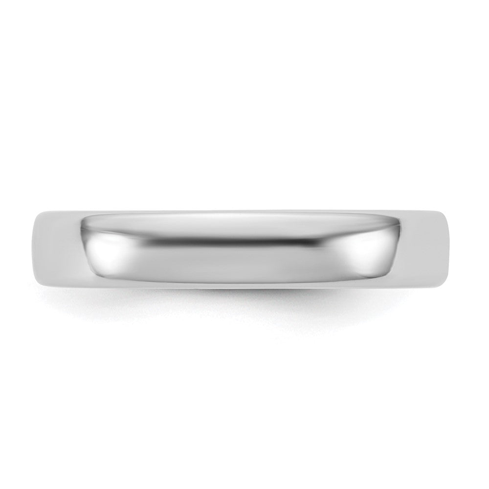 14K Weißgold 4 mm Ehering mit europäischer Komfort-Passform