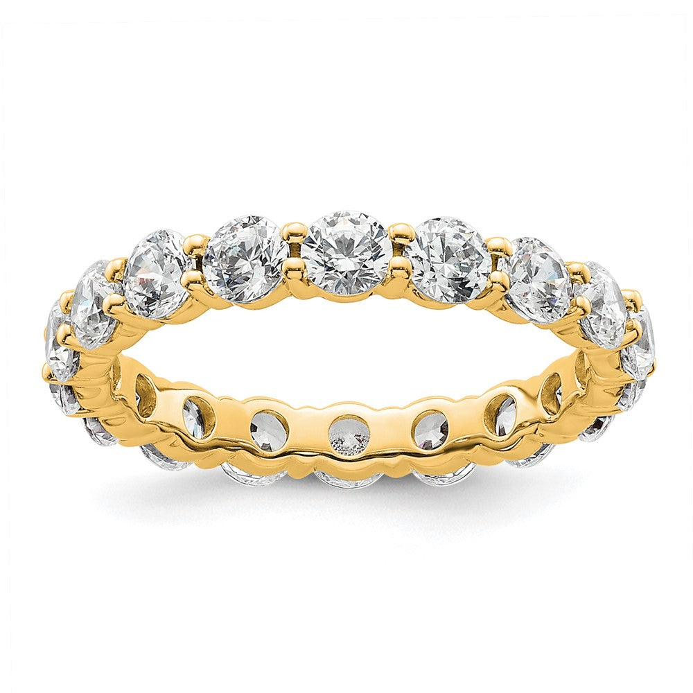 14K Gelbgold Poliert Größe 5.5 Shared Krappen 2 Karat Diamant Komplett Memoire Ehering Ring