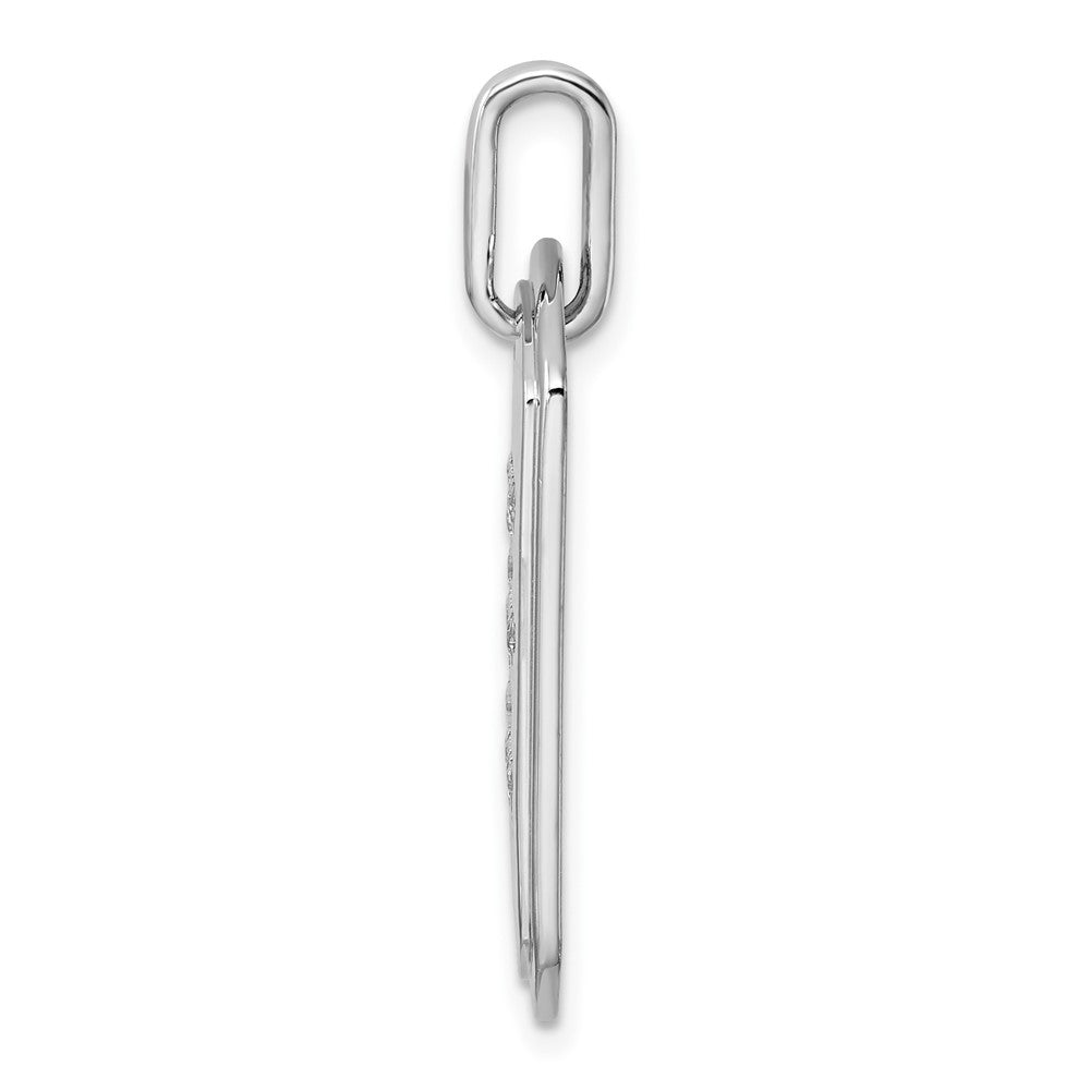 14K Weißgold Diamant-Erkennungsmarken-Charm mit Buchstabe E