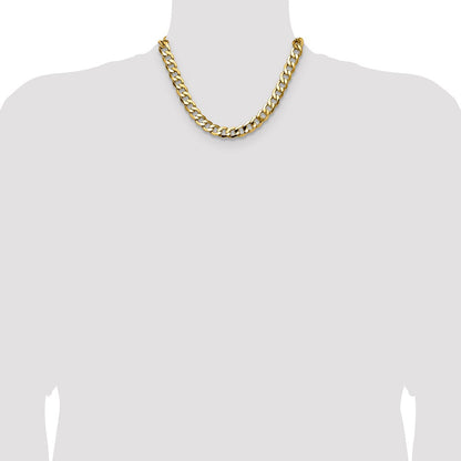 14K Gelbgold 11.3mm Halbmassiv Panzer Halskette
