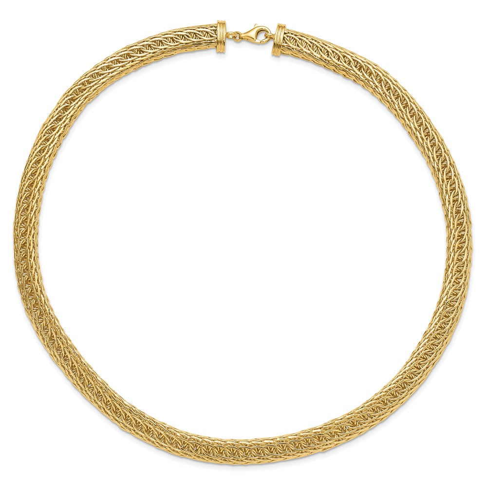 14K Gelbgold Poliert 8.00mm Fantasie Multi-link 18 Zoll Halskette