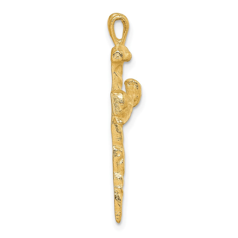 14K Gelbgold polierter Nagel-Kreuz-Charm
