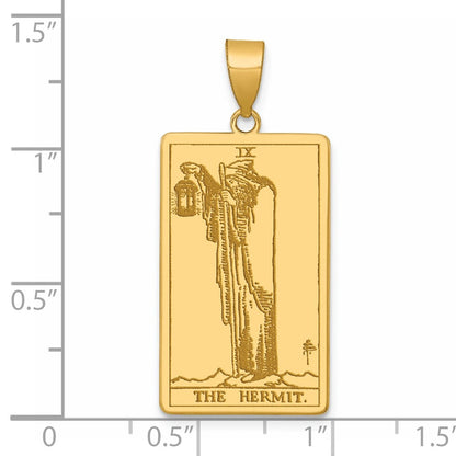 14K Gelbgold The Hermit Tarot Card Anhänger