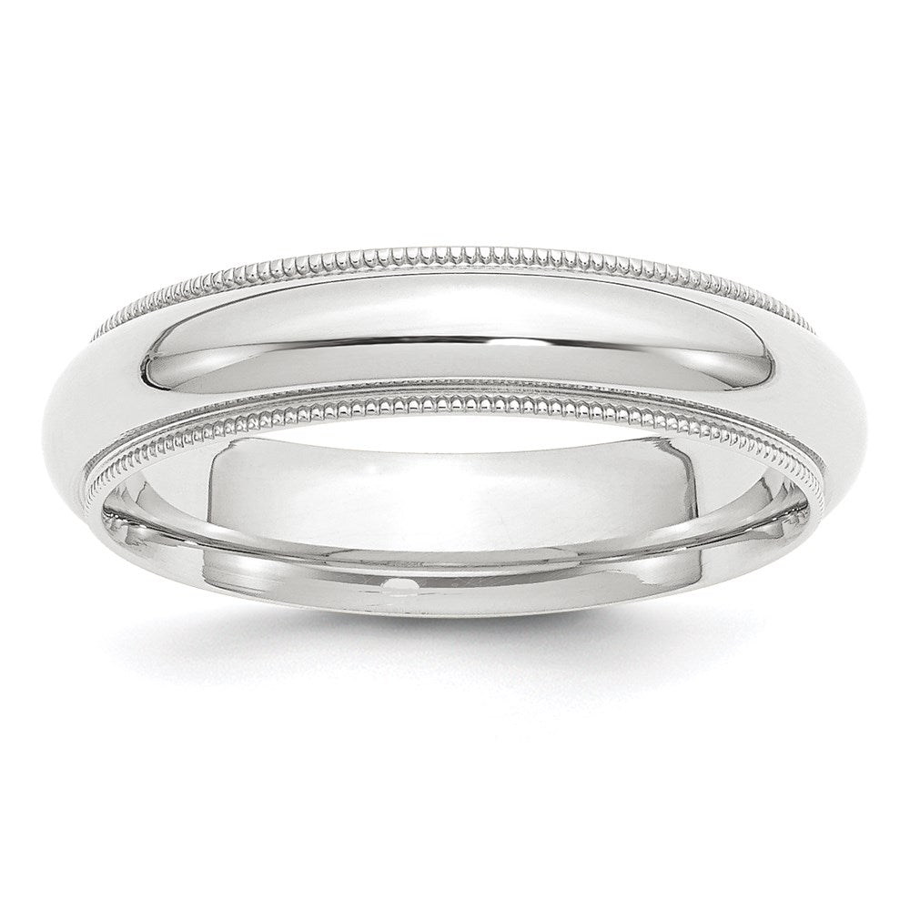 Platin 5mm Poliert Milgrain Komfort-fit Ehering Ring